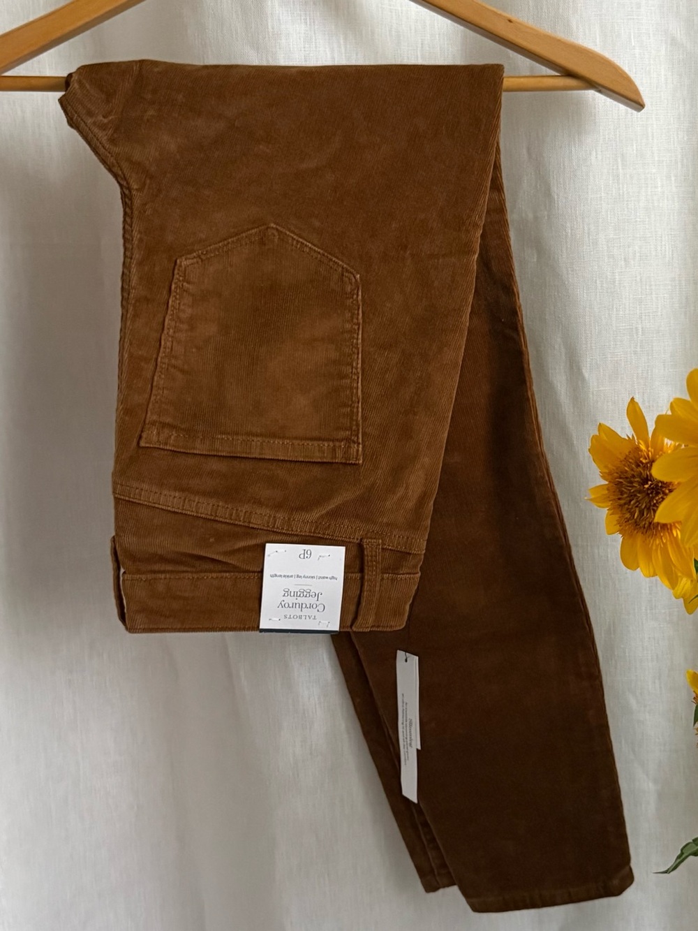 NWT Talbots Corduroy Jegging 6P Caramel Brown High Rise Skinny Ankle